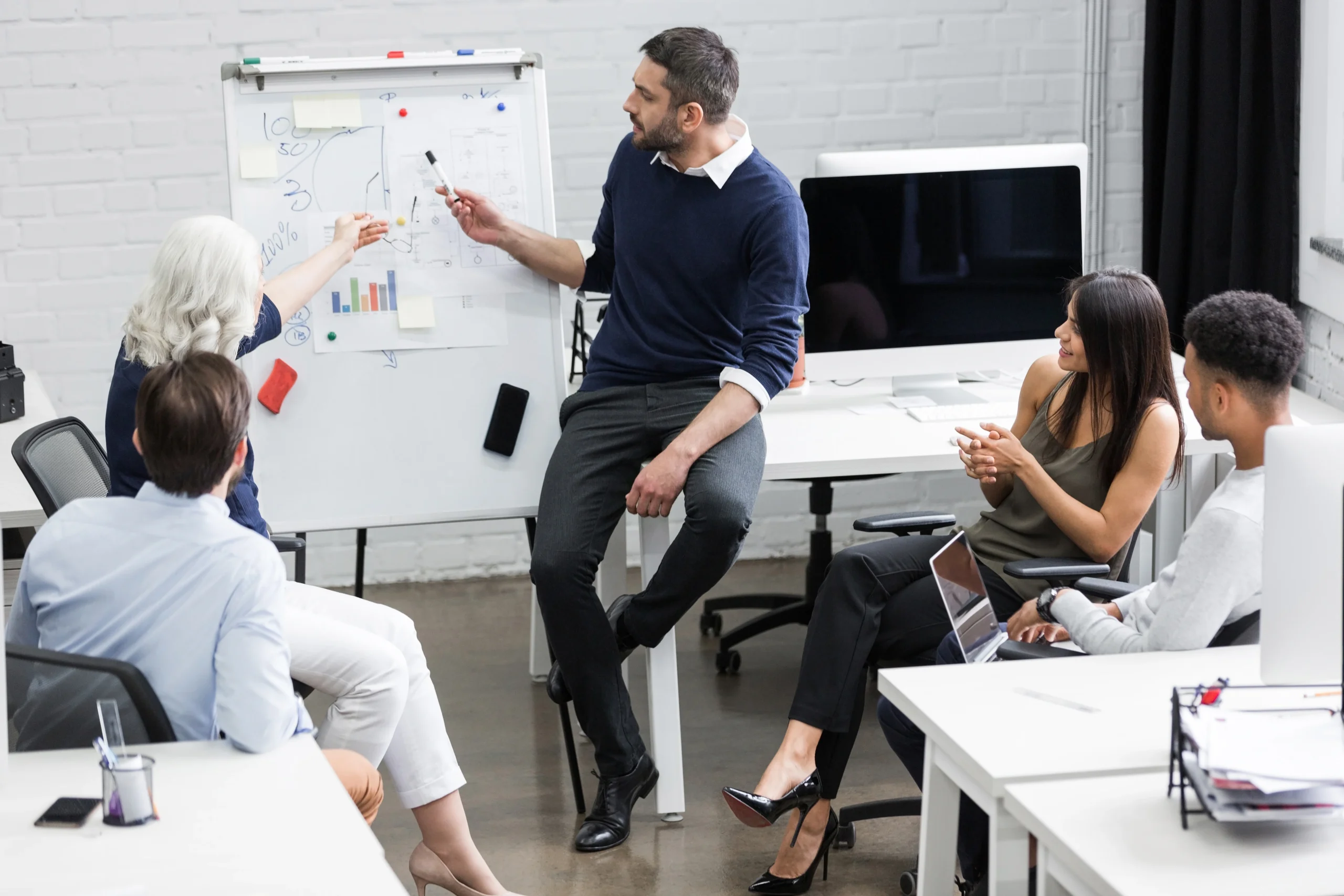 Creative People Sitting Table Boardroom